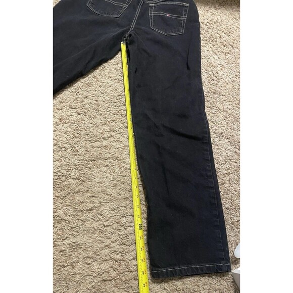 TOMMY HILFIGER Vintage 90s Straight Leg Black Denim Jeans Womens 14 L\33 - Picture 9 of 11